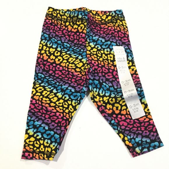 NWT Rainbow Leopard Leggings Sz 0-3 m - Picture 1 of 5